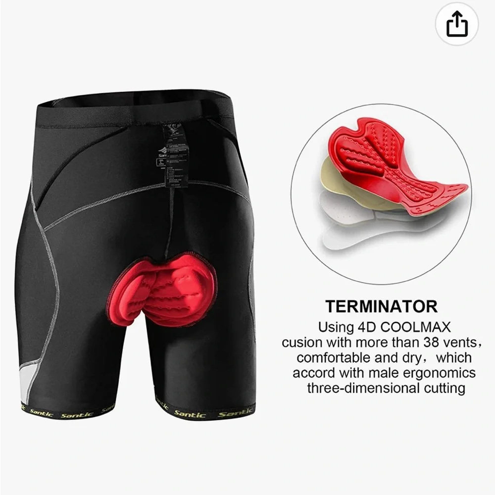 NWT Santic Cycling Shorts Padded - Picture 5 of 8
